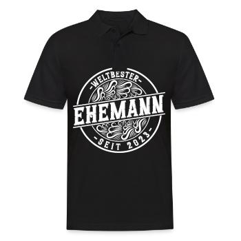 Meilleur mari depuis 2023 1er anniversaire de mariage - Polo Homme - noir - Devant - Kai (181cm)