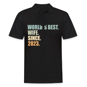 beste Ehefrau seit 2023 1.Hochzeitstag - Männer Poloshirt - Schwarz - Vorne - Kai (181cm)
