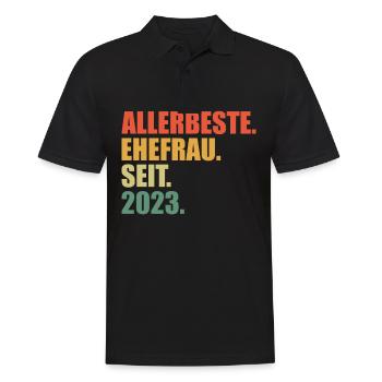 Meilleure épouse depuis 2023 1er anniversaire de mariage - Polo Homme - noir - Devant - Kai (181cm)
