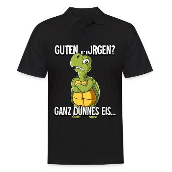 Guten Morgen Ganz Dünnes Eis Schildkröte - Männer Poloshirt - Schwarz - Vorne - Kai (181cm)
