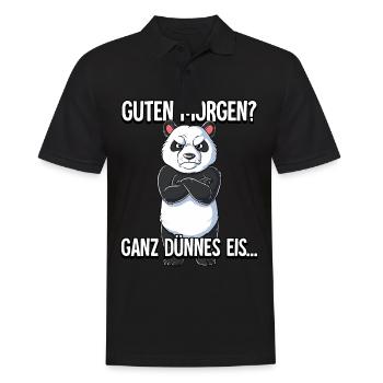 Guten Morgen Ganz Dünnes Eis Panda - Männer Poloshirt - Schwarz - Vorne - Kai (181cm)