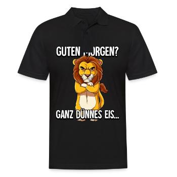 Guten Morgen Ganz Dünnes Eis Löwe - Männer Poloshirt - Schwarz - Vorne - Kai (181cm)