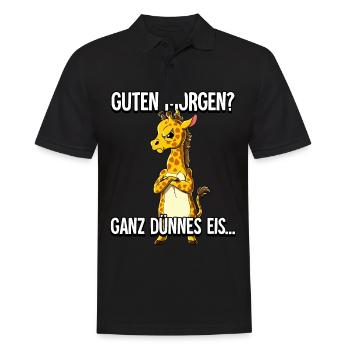 Guten Morgen Ganz Dünnes Eis Giraffe - Männer Poloshirt - Schwarz - Vorne - Kai (181cm)