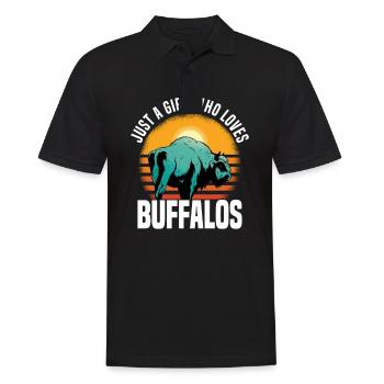 Büffel Bison Ochse Indianer Amerikanisch - Männer Poloshirt - Schwarz - Vorne - Kai (181cm)