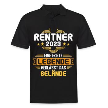 Rente 2023 Ruhestand Abschied Rentner 2023 - Männer Poloshirt - Schwarz - Vorne - Kai (181cm)