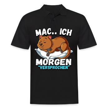 Mach Ich Morgen Versprochen Quokka - Männer Poloshirt - Schwarz - Vorne - Kai (181cm)