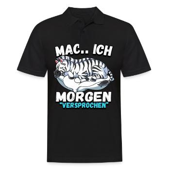 Mach Ich Morgen Versprochen Zebra - Männer Poloshirt - Schwarz - Vorne - Kai (181cm)