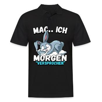Mach Ich Morgen Versprochen Hase - Männer Poloshirt - Schwarz - Vorne - Kai (181cm)