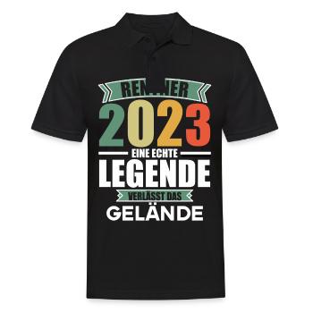 Rente 2023 Ruhestand Abschied Rentner 2023 - Männer Poloshirt - Schwarz - Vorne - Kai (181cm)