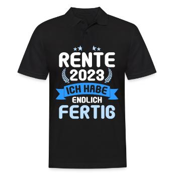 Rentner 2023 Rentnerin 2023 Rente 2023 - Männer Poloshirt - Schwarz - Vorne - Kai (181cm)