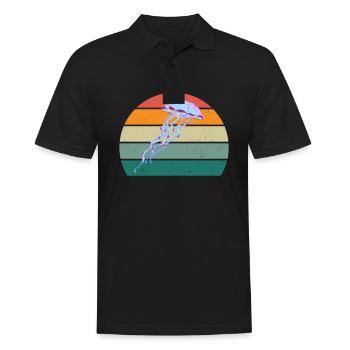 Sea Ocean Water Fish Fish Crab Crayfish Jellyfish - Men's Polo Shirt - black - Front - Kai (181cm)