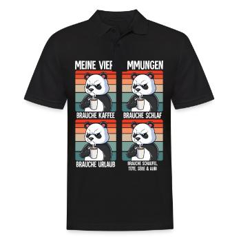 Meine 4 Stimmungen Kaffee Panda - Männer Poloshirt - Schwarz - Vorne - Kai (181cm)