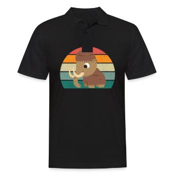 Mammut Eiszeit Elefanten Fell Schnee Eis Steinzeit - Männer Poloshirt - Schwarz - Vorne - Kai (181cm)