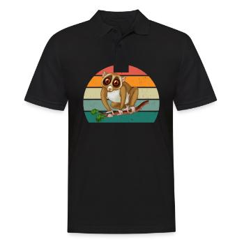 Lorisaffe Affen Äffchen Klettern Kletterwald Loris - Männer Poloshirt - Schwarz - Vorne - Kai (181cm)