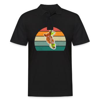 Lorisaffe Affen Äffchen Klettern Kletterwald Loris - Männer Poloshirt - Schwarz - Vorne - Kai (181cm)