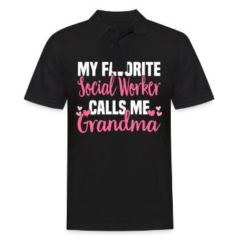 Social Work Social Work Social Work Grandma - Men's Polo Shirt - black - Front - Kai (181cm)
