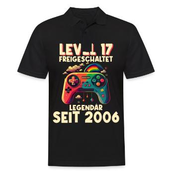 2006 Level 17 Jahre Gaming 17er 17 Geburtstag - Männer Poloshirt - Schwarz - Vorne - Kai (181cm)