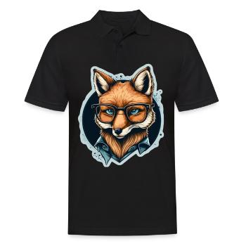 Renard mignon avec des lunettes de lecture Amateur de livres de renard - Polo Homme - noir - Devant - Kai (181cm)