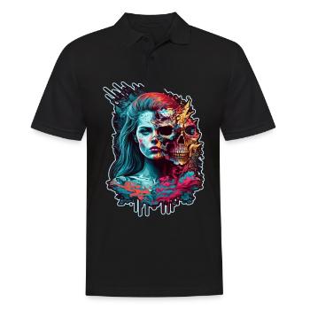Evil Old Woman Horreur Squelette Démon Bikerin - Polo Homme - noir - Devant - Kai (181cm)