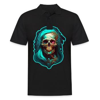Evil Old Woman Horreur Squelette Démon Bikerin - Polo Homme - noir - Devant - Kai (181cm)