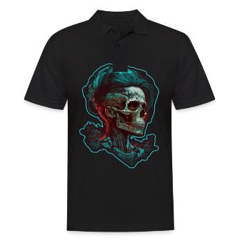 Evil Old Woman Horror Skeleton Demon Bikerin - Men's Polo Shirt - black - Front - Kai (181cm)