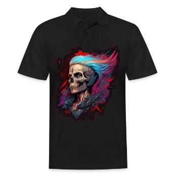 Evil Old Woman Horreur Squelette Démon Bikerin - Polo Homme - noir - Devant - Kai (181cm)