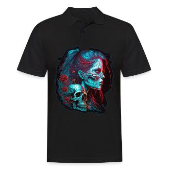 Evil Old Woman Horreur Squelette Démon Bikerin - Polo Homme - noir - Devant - Kai (181cm)