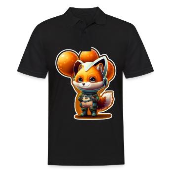 Mignon Fox Space Astronaute Planète Espace - Polo Homme - noir - Devant - Kai (181cm)
