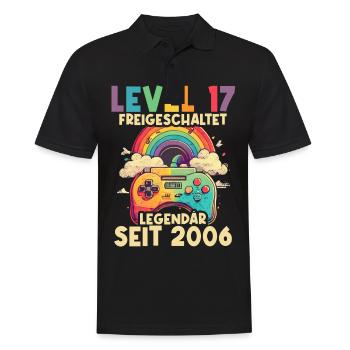 2006 Level 17 Jahre Gaming 17er 17 Geburtstag - Männer Poloshirt - Schwarz - Vorne - Kai (181cm)