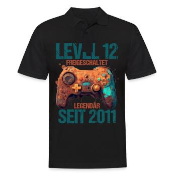 2011 Level 12 Jahre Gaming 12er 12 Geburtstag - Männer Poloshirt - Schwarz - Vorne - Kai (181cm)