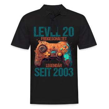 2003 Level 20 Jahre Gaming 20er 20 Geburtstag - Männer Poloshirt - Schwarz - Vorne - Kai (181cm)