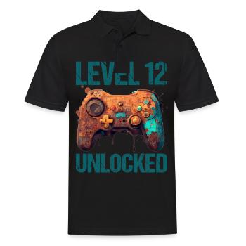 Level 12 Jahre Gaming 12er 12 Geburtstag - Männer Poloshirt - Schwarz - Vorne - Kai (181cm)
