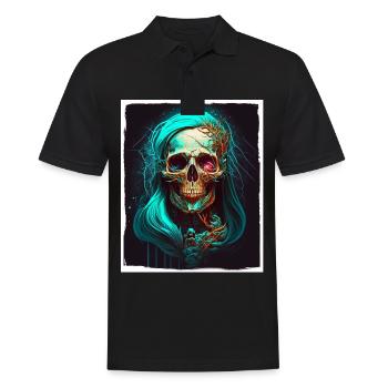 Evil Old Woman Horreur Squelette Démon Bikerin - Polo Homme - noir - Devant - Kai (181cm)