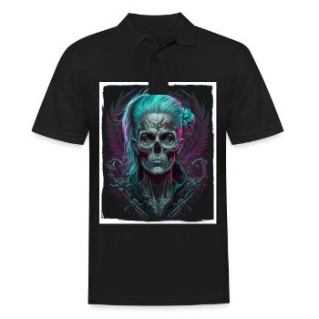 Evil Old Woman Horreur Squelette Démon Bikerin - Polo Homme - noir - Devant - Kai (181cm)