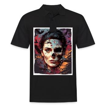 Evil Old Woman Horreur Squelette Démon Bikerin - Polo Homme - noir - Devant - Kai (181cm)