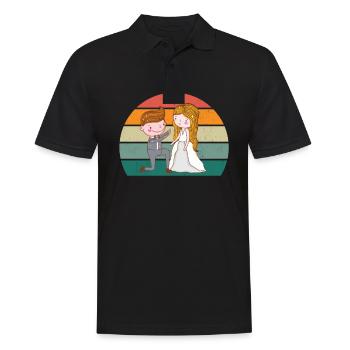 Mariage Mariage Petit ami Petite amie Mariage Amour - Polo Homme - noir - Devant - Kai (181cm)