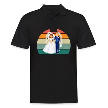 Mariage Mariage Petit ami Petite amie Mariage Amour - Polo Homme - noir - Devant - Kai (181cm)