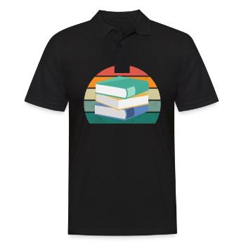 lecteur lecteur livres livres bookworm lecture de livres - Polo Homme - noir - Devant - Kai (181cm)