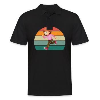 Rennen Läufer Läuferin Renner Rennerin Joggen - Männer Poloshirt - Schwarz - Vorne - Kai (181cm)