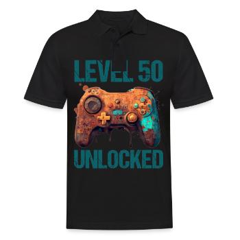 Niveau 50 ans Gaming 50s 50 Anniversaire - Polo Homme - noir - Devant - Kai (181cm)