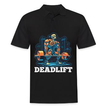 Soulevé de terre Skeleton Bodybuilding Sport Soulevé de terre - Polo Homme - noir - Devant - Kai (181cm)