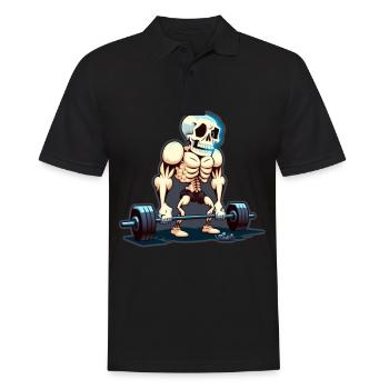 Soulevé de terre Skeleton Bodybuilding Sport Soulevé de terre - Polo Homme - noir - Devant - Kai (181cm)