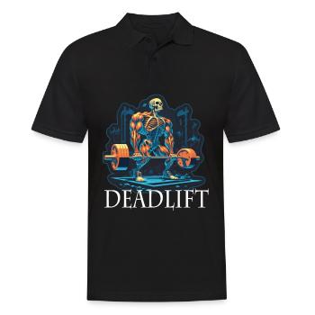 Soulevé de terre Skeleton Bodybuilding Sport Soulevé de terre - Polo Homme - noir - Devant - Kai (181cm)