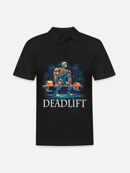 Deadlift Skeleton Bodybuilding Sport Deadlift - Men's Polo Shirt - black