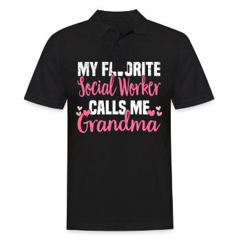 Social Work Social Work Social Work Grandma - Men's Polo Shirt - black - Front - Kai (181cm)