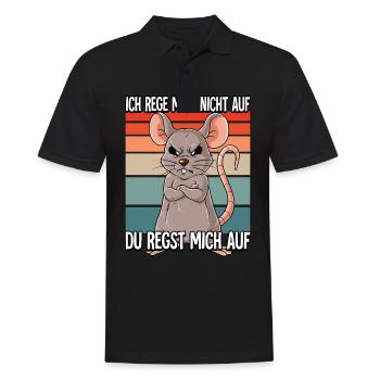 Maus Ich Rege Mich Nicht Auf - Männer Poloshirt - Schwarz - Vorne - Kai (181cm)