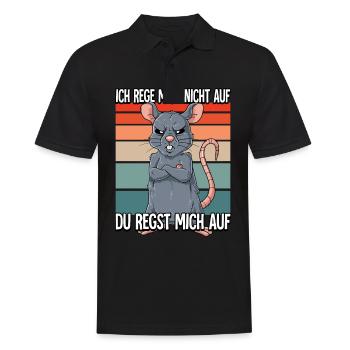 Ratte Ich Rege Mich Nicht Auf - Männer Poloshirt - Schwarz - Vorne - Kai (181cm)