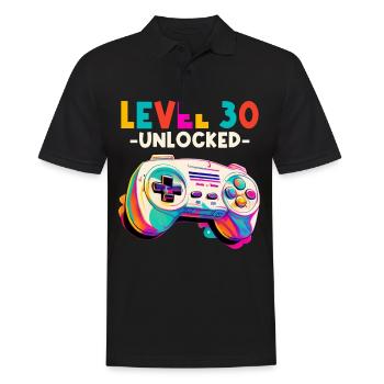 Level 30 Years Gaming 30s 30s Birthday - Men's Polo Shirt - black - Front - Kai (181cm)