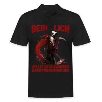 Beruflich schon immer was mit Menschen machen - Männer Poloshirt - Schwarz - Vorne - Kai (181cm)