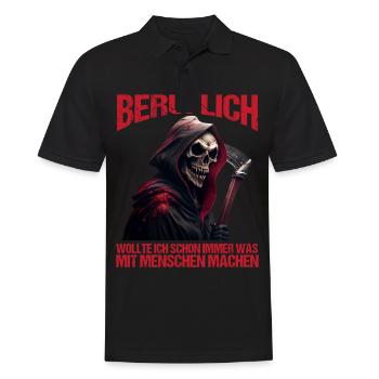Beruflich schon immer was mit Menschen machen - Männer Poloshirt - Schwarz - Vorne - Kai (181cm)